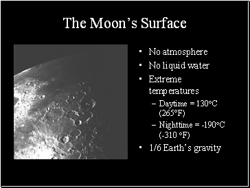 The Moon’s Surface