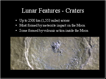 Lunar Features - Craters