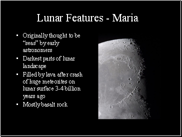 Lunar Features - Maria