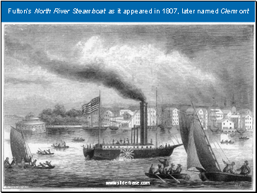 Fultons North River Steamboat as it appeared in 1807, later named Clermont
