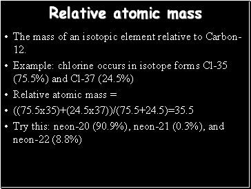 Relative atomic mass