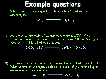 Example questions