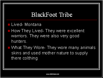 BlackFoot Tribe