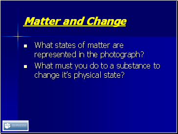 What states of matter are represented in the photograph?