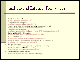 Additional Internet Resources