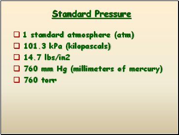 Standard Pressure