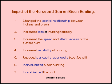 Impact of the Horse and Gun on Bison Hunting:
