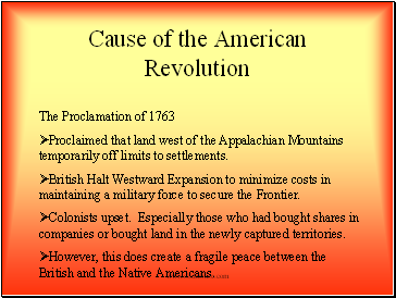 Cause of the American Revolution