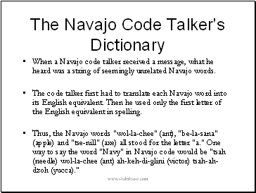 The Navajo Code Talker's Dictionary