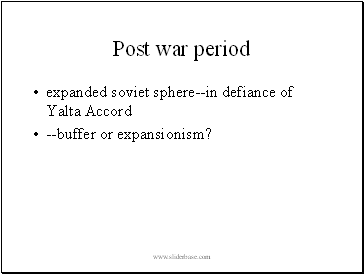 Post war period