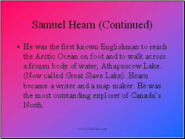 Samuel Hearn (Continued)