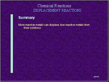 DISPLACEMENT REACTIONS