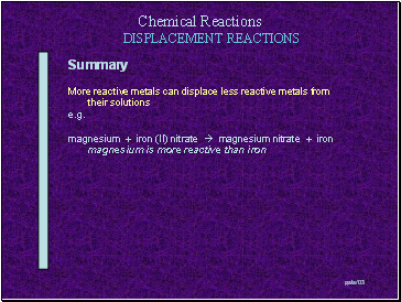 DISPLACEMENT REACTIONS