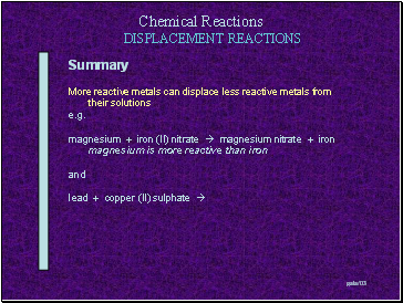 DISPLACEMENT REACTIONS