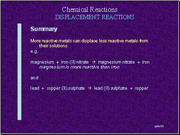 DISPLACEMENT REACTIONS