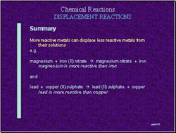 DISPLACEMENT REACTIONS