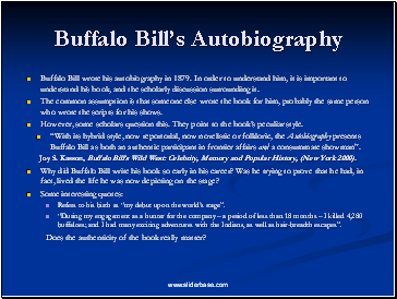 Buffalo Bill’s Autobiography