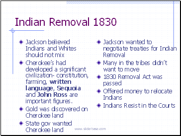 Indian Removal 1830
