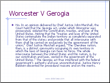 Worcester V Gerogia