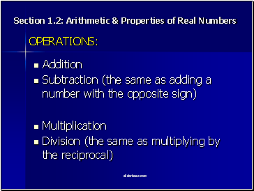 Arithetic & Properties of Real Numbers