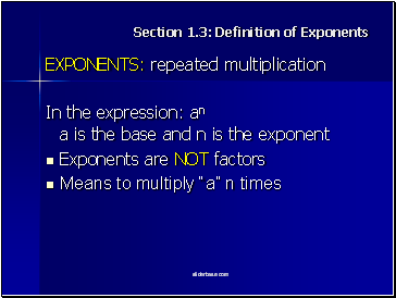 Definition of Exponents