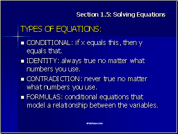 Section 1.5: Solving Equations