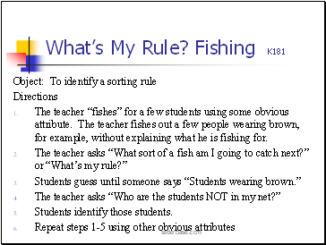 Whats My Rule? Fishing
