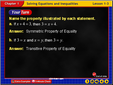 Answer: Transitive Property of Equality