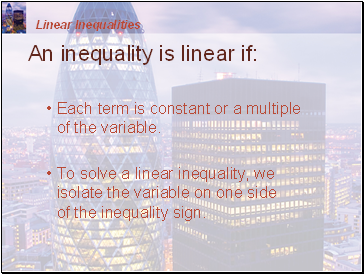 Solving Inequalities