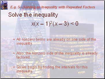 E.g. 4Solving an Inequality