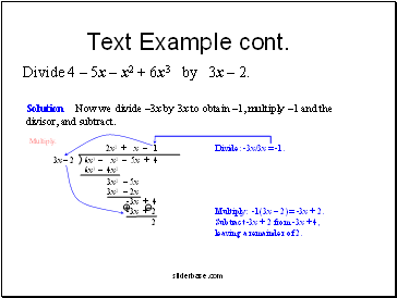 Text Example cont.