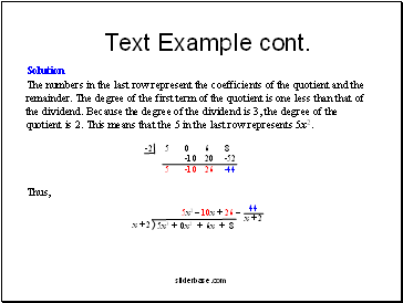 Text Example cont.