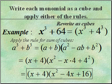 Rewrite as cubes