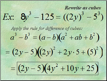 Rewrite as cubes