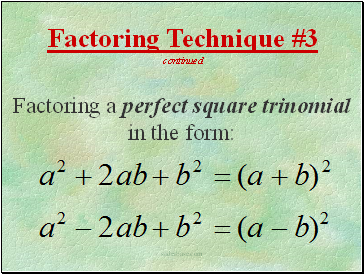 Factoring Technique #3