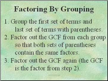 Factoring By Grouping