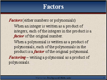 Factors