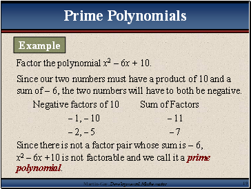 Prime Polynomials