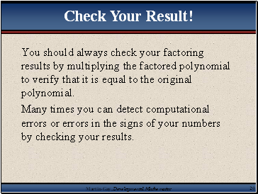 Check Your Result!