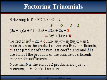 Factoring Trinomials