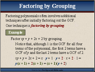 Factoring by Grouping