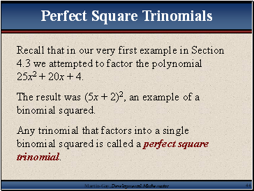 Perfect Square Trinomials