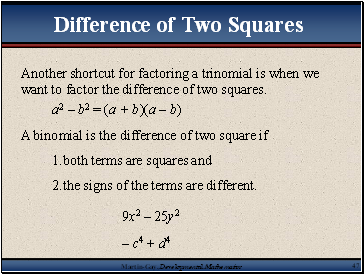 Difference of Two Squares