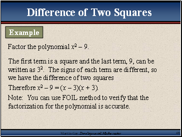 Difference of Two Squares