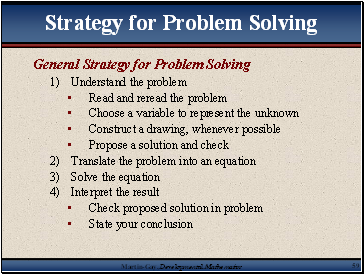 Strategy for Problem Solving