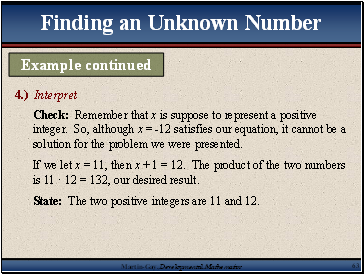 Finding an Unknown Number