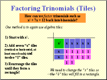 How can we factor trinomials such as