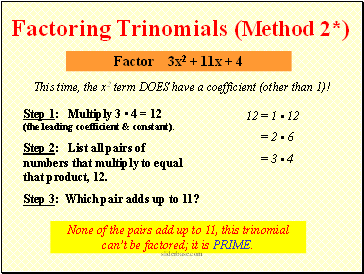 Factor 3x2 + 11x + 4