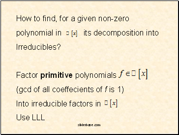 How to find, for a given non-zero