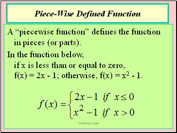Piece-Wise Defined Function